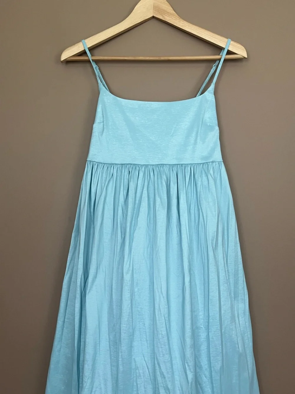{Abercrombie & Fitch} Bow-Back Taffeta Maxi Dress in Blue - Womens Small - NWT
